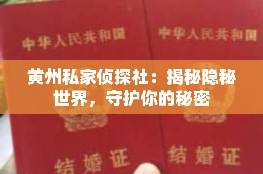 黄州私家侦探社：揭秘隐秘世界，守护你的秘密