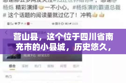 营山县，这个位于四川省南充市的小县城，历史悠久，风景秀丽。但在这个宁静的小县城里，你是否会好奇，有没有私家侦探的存在呢？今天，我就来和大家聊聊这个话题。