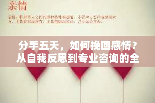 分手五天，如何挽回感情？从自我反思到专业咨询的全面解决方案