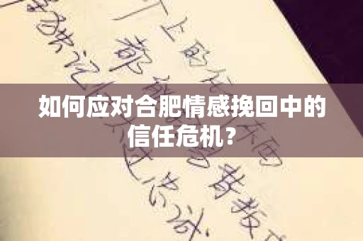 如何应对合肥情感挽回中的信任危机？