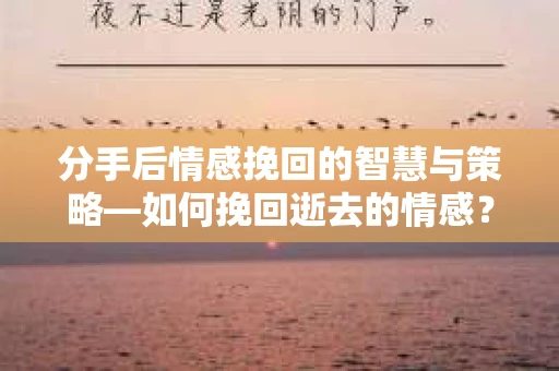 分手后情感挽回的智慧与策略—如何挽回逝去的情感？